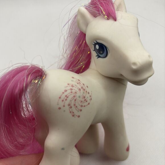 My Little Pony Star Swirl G3 2002 White Pink Tinsel Hair Sparkle Hasbro MLP - Picture 4 of 5